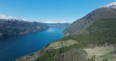View from Opheim on the Innvikfjorden Stock Footage 251967774