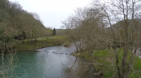 View or river from drone camera Stock Footage 48596790