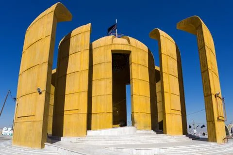 The view of orange construction of Unknown Martyrs Shrine Foto stock