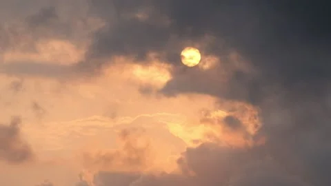View of the orange sky in the afternoon Stock Footage 286907588
