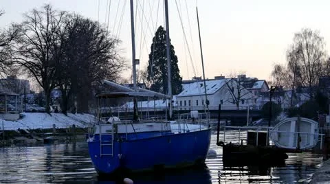 View of Orbe river, Yverdon-les-bains Stock Footage 21302039