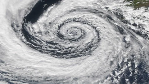 View From Orbit Of Cyclone/Hurricane/Typhoon. Video stock 140922414