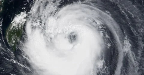 View from orbit of Super Typhoon Chaba, the strongest named storm of  2004. Video stock 54261795