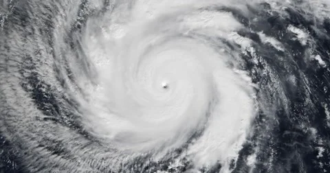 View from orbit of Super Typhoon Faxai, the strongest named storm of  2001. Stock Footage 54260931