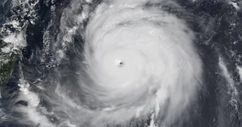 View from orbit of Super Typhoon Maemi, the strongest named storm of  2003. Stock Footage 54288465