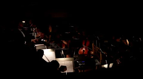 View on orchestra in theatre Stock Footage