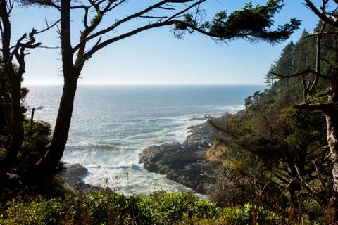 View of the Oregon Coast Line Stock Photos