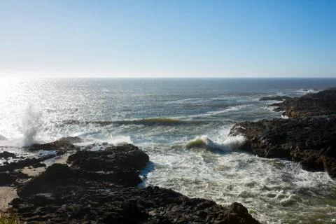 View of the Oregon Coast Line Stock Photos
