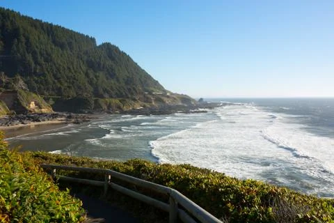 View of the Oregon Coast Line Stock Photos