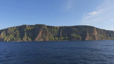 View of the Orkney islands from the ferry Stock Footage 322073556