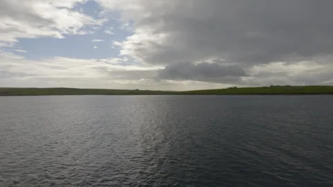 View of the Orkney islands from the ferry Stock Footage 322074556
