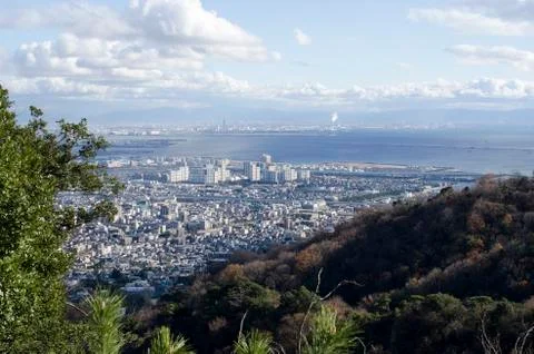 View of osaka bay Stock Photos