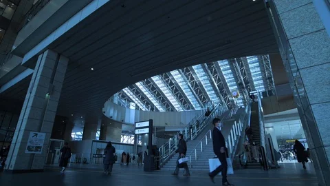 View of Osaka train station Stock Footage 127613612