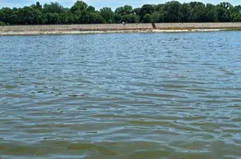 View at other side of Danube river, Novi Sad, Serbia Stock Photos