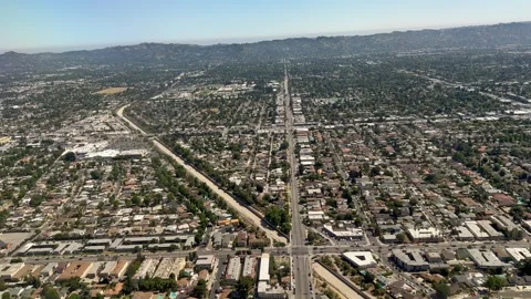 View Out Airplane Window Landing at Hollywood Burbank Airport Stock Footage 250475146