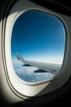 View out airplane window Stock Photos