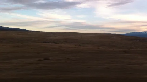 View out of Amtrak train window travelling through US Stock Footage 128580713
