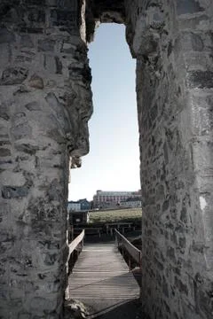 View out of ballybunion castle Stock Photos
