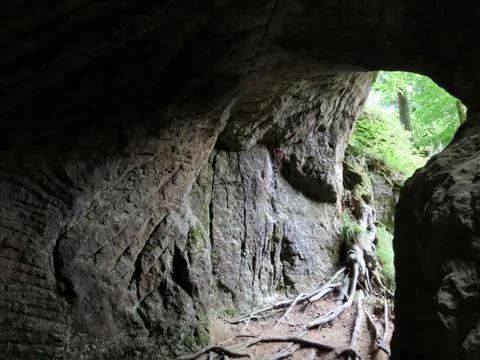 View out of cave Stock Photos