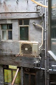 View out of house window in Hong Kong Stock-Fotos