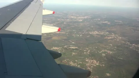 View out of jet plane over Portugal Stock-Footage 20009500