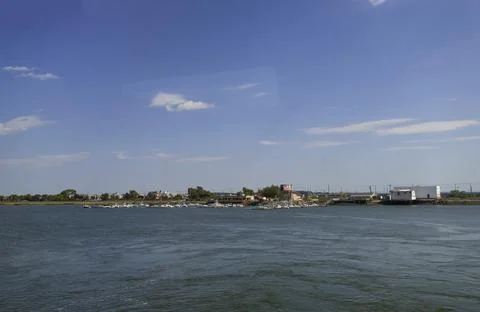 View out a moving train window in Massachusetts Stock Photos