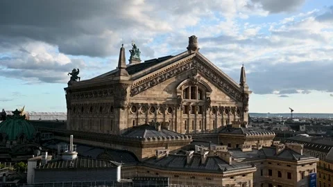 View out to Palais Garnier, Opera Garnier, Paris, France Stock Footage 316878409