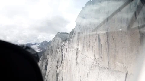 View out of a plane by mountainscape Stock Footage 92367745