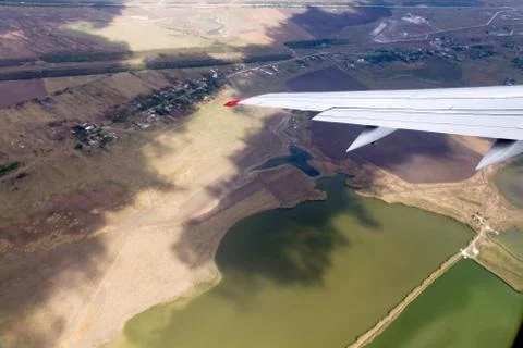 View out of plane window Stock Photos