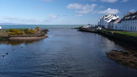 View out to sea from bridge over Glendun River at Cushendun Stock-Footage 303967261