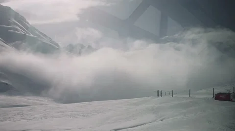 View out of train through the Swiss Alps Stock Footage 49361625