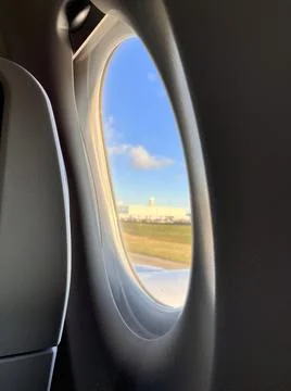 A view out the window of a plane Stock Photos