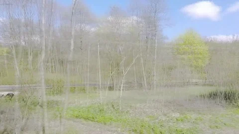 View out the window of the train (Poland) Stock Footage 87932494