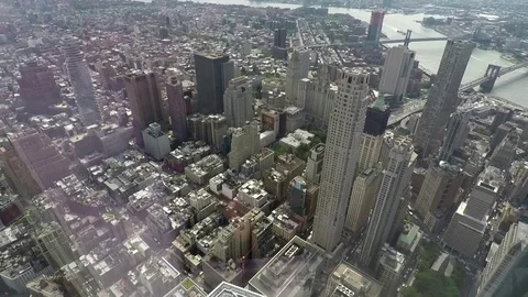 View Out Window WTC New York City Vídeo Stock 78213543