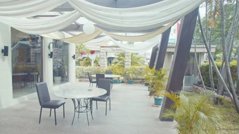 A View of Outdoor Restaurant Stock Footage 162102999