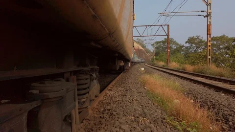 View outside the Express train going to Mumbai. Stock Footage 121393257