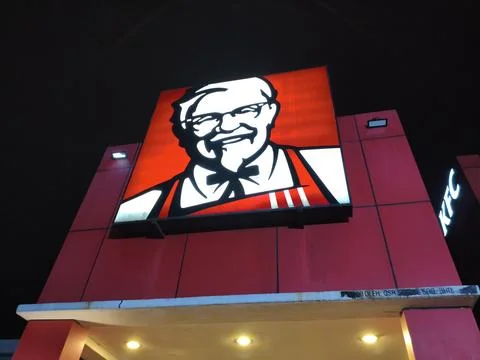 The view outside of KFC Restaurant serving halal fast food malaysian cuisine. Stock Photos