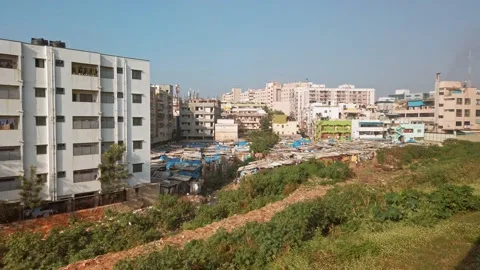 View outside the local train in Bangalore. Stock Footage 151723290