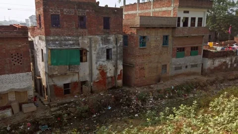 View outside the local train in Varanasi. Stock Footage 139654850