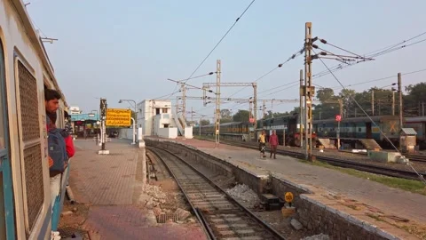 View outside the moving suburban train. Stock Footage 150811826