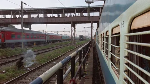 View outside the moving suburban train. Stock Footage 151726493