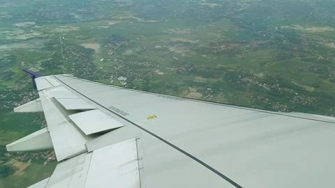 The view outside the plane if you look from the window Stock Photos