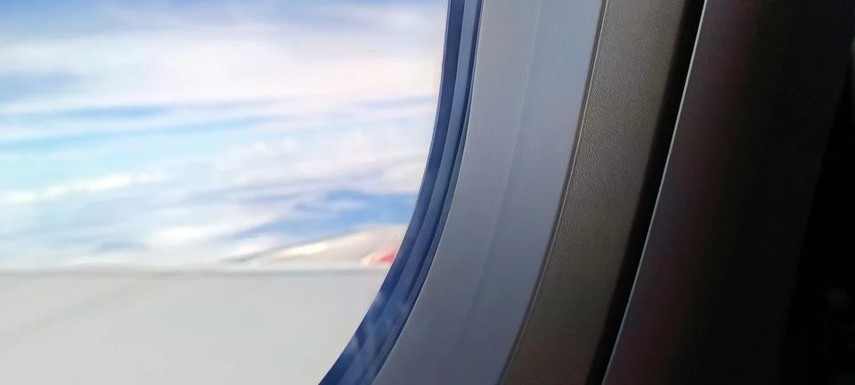 The view outside the plane from the window Stock Photos