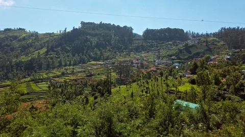 View outside the train, runs between Mettupalayam and Udagamandalam. Stock Footage 129645861