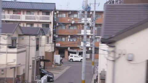View Outside of Train Window (2) - Kyoto, Japan Stock Footage 94724421