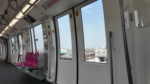 View outside the window on the subway Stock Footage 264724832