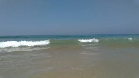 View over the atlantic ocean, Caparica, near Lisbon, Portugal Stock Footage 132510779