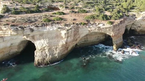 View over the Benangil Cave Stock Footage 159854328