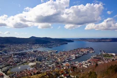 View over bergen Stock Photos