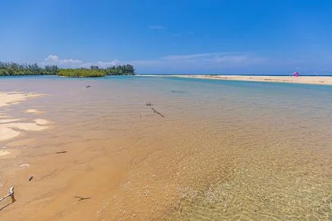 View over Bo Dan river near Natai Beach in Thailand 스톡 사진